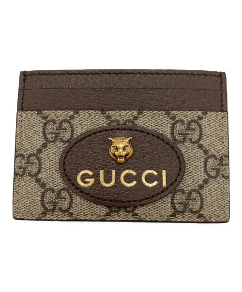 GUCCI（グッチ）GUCCI (グッチ) タイガーヘッド カードケース ブラウンの古着・服飾アイテム