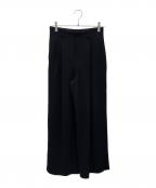Spick and Spanスピックアンドスパン）の古着「シルキードレープ2タックワイドパンツ」｜ブラック