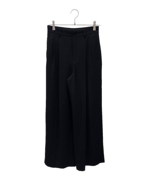 Spick and Span（スピック＆スパン）Spick and Span (スピックアンドスパン) シルキードレープ2タックワイドパンツ ブラック サイズ:34の古着・服飾アイテム