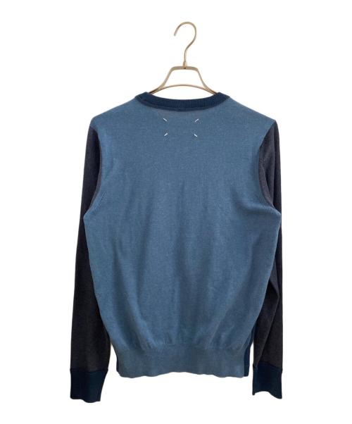 Maison Margiela（メゾンマルジェラ）Maison Margiela (メゾンマルジェラ) 配色クルーネックニット ネイビー サイズ:Sの古着・服飾アイテム