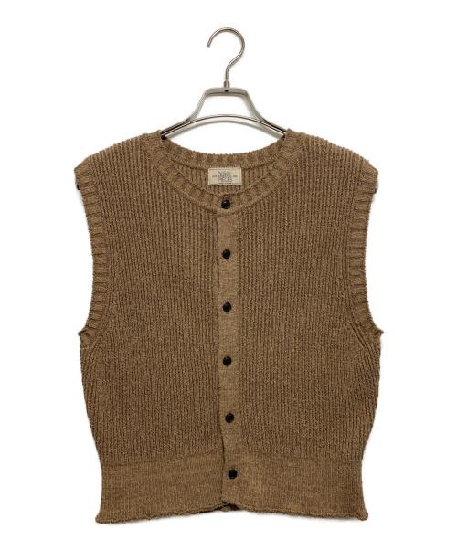 NIKKI essential pieces（ニッキ エッセンシャルピーシーズ）NIKKI essential pieces (ニッキ エッセンシャルピーシーズ) Cotton Snarl Yarn Knit Vest ブラウン サイズ:1の古着・服飾アイテム