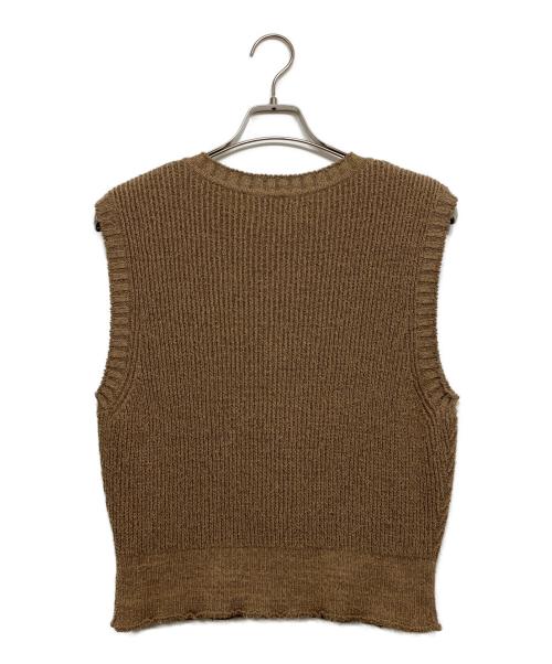 NIKKI essential pieces（ニッキ エッセンシャルピーシーズ）NIKKI essential pieces (ニッキ エッセンシャルピーシーズ) Cotton Snarl Yarn Knit Vest ブラウン サイズ:1の古着・服飾アイテム