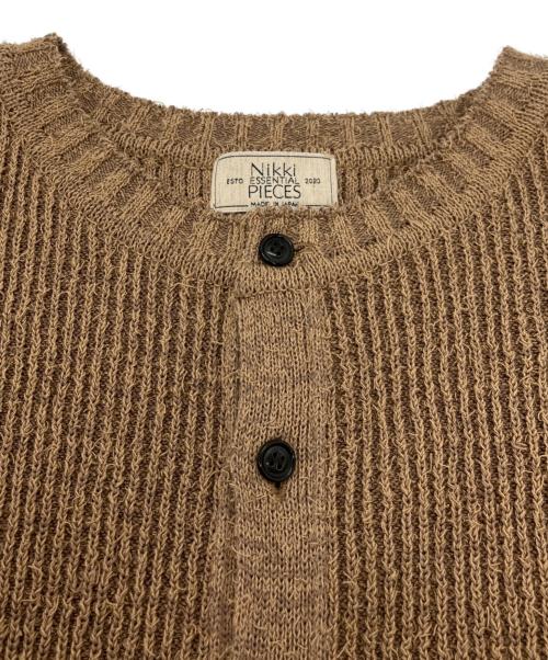 NIKKI essential pieces（ニッキ エッセンシャルピーシーズ）NIKKI essential pieces (ニッキ エッセンシャルピーシーズ) Cotton Snarl Yarn Knit Vest ブラウン サイズ:1の古着・服飾アイテム