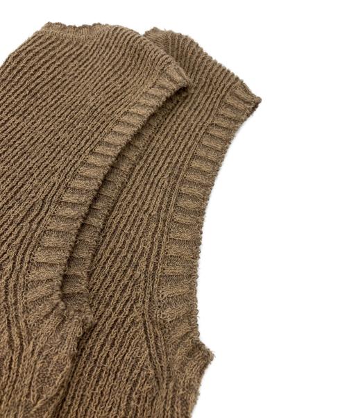 NIKKI essential pieces（ニッキ エッセンシャルピーシーズ）NIKKI essential pieces (ニッキ エッセンシャルピーシーズ) Cotton Snarl Yarn Knit Vest ブラウン サイズ:1の古着・服飾アイテム