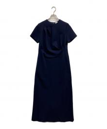 deres（デレス）の古着「Fabiana draping dress ワンピース」｜ネイビー