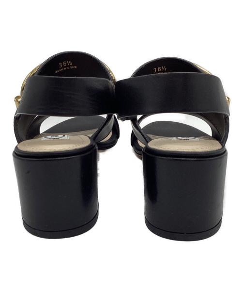 TOD'S（トッズ）TOD'S (トッズ) チェーントリムレザースリングバックサンダル ブラック サイズ:36 1/2の古着・服飾アイテム