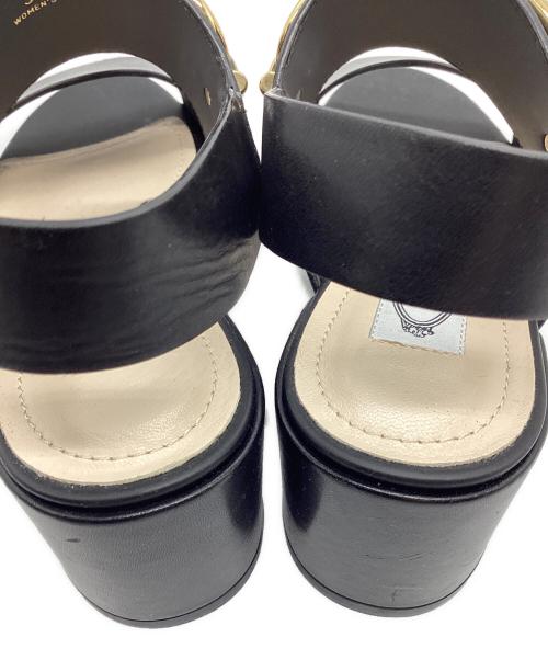 TOD'S（トッズ）TOD'S (トッズ) チェーントリムレザースリングバックサンダル ブラック サイズ:36 1/2の古着・服飾アイテム