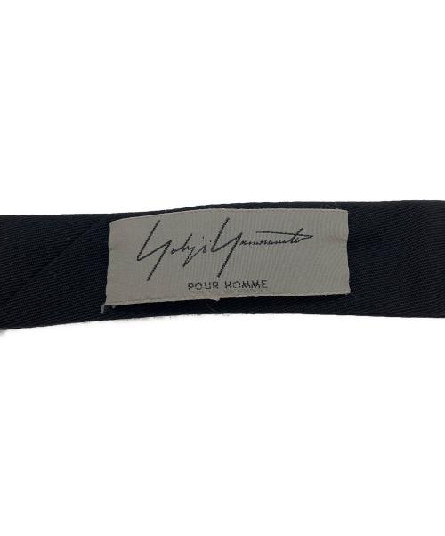 Yohji Yamamoto pour homme（ヨウジヤマモト プールオム）Yohji Yamamoto pour homme (ヨウジヤマモト プールオム) カットワークウールギャバネクタイ ブラック サイズ:-の古着・服飾アイテム