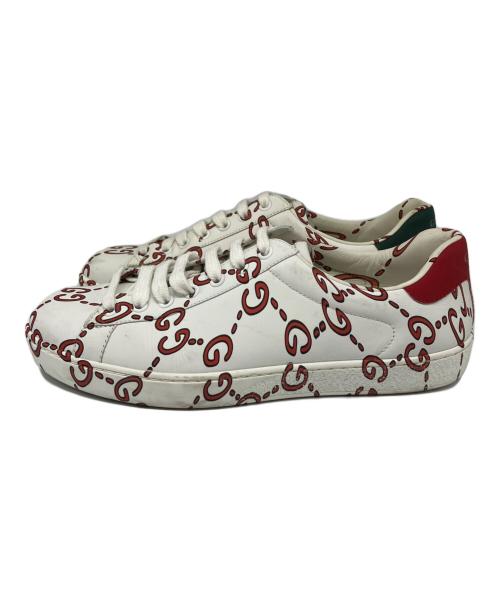 GUCCI（グッチ）GUCCI (グッチ) シグネチャーローカットスニーカー ホワイト サイズ:5　1/2の古着・服飾アイテム