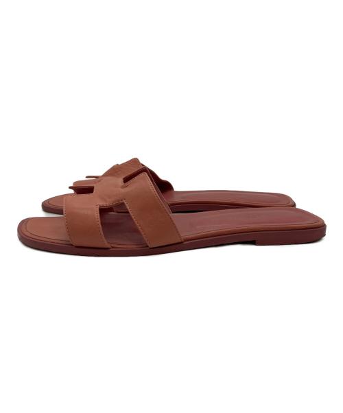HERMES（エルメス）HERMES (エルメス) Hモチーフサンダル　オラン　182160Z ピンク サイズ:42の古着・服飾アイテム