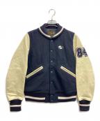 Hysteric Glamourヒステリックグラマー）の古着「PANDA MANIA刺繍 レザースリーブスタジャン」｜ネイビー