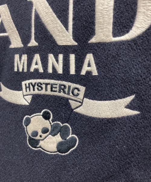 Hysteric Glamour（ヒステリックグラマー）Hysteric Glamour (ヒステリックグラマー) PANDA MANIA刺繍 レザースリーブスタジャン ネイビー サイズ:Mの古着・服飾アイテム