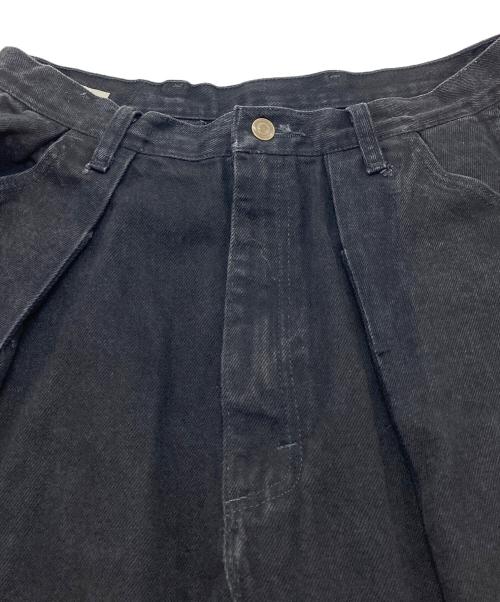 77CRCA（ナナナナサーカ）77crca (ナナナナサーカ) リメイクデニムパンツ　ワイドデニムパンツ ブラック サイズ:実寸参照の古着・服飾アイテム