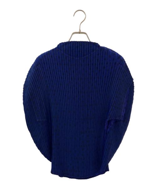 ISSEY MIYAKE（イッセイミヤケ）ISSEY MIYAKE (イッセイミヤケ) サークルプリーツドットブラウス ネイビー サイズ:2の古着・服飾アイテム