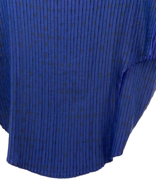 ISSEY MIYAKE（イッセイミヤケ）ISSEY MIYAKE (イッセイミヤケ) サークルプリーツドットブラウス ネイビー サイズ:2の古着・服飾アイテム