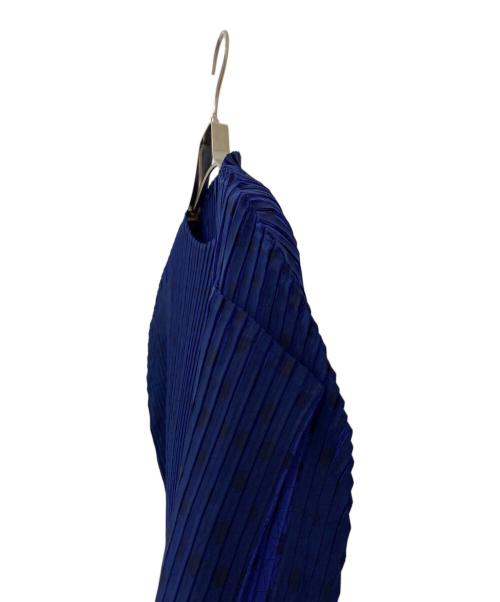 ISSEY MIYAKE（イッセイミヤケ）ISSEY MIYAKE (イッセイミヤケ) サークルプリーツドットブラウス ネイビー サイズ:2の古着・服飾アイテム