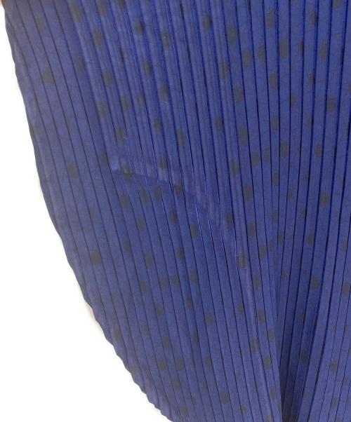 ISSEY MIYAKE（イッセイミヤケ）ISSEY MIYAKE (イッセイミヤケ) サークルプリーツドットブラウス ネイビー サイズ:2の古着・服飾アイテム
