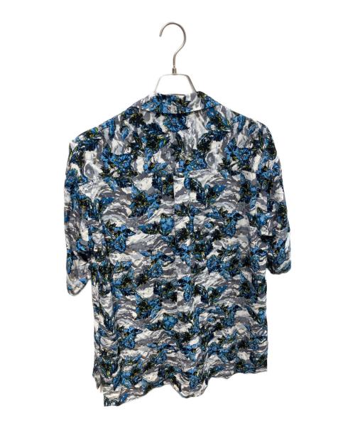 sulvam（サルバム）sulvam (サルバム) Short sleeve ALOHA shirt　STUDIOUS別注　SR-B10-022 グレー×ブルー サイズ:Sの古着・服飾アイテム
