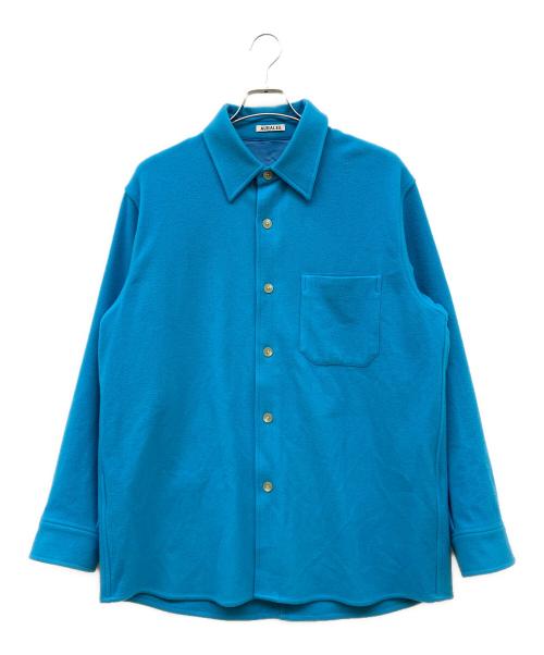 AURALEE（オーラリー）AURALEE (オーラリー) BRUSHED SUPER FINE WOOL FLANNEL SHIRT ブルー サイズ:3の古着・服飾アイテム