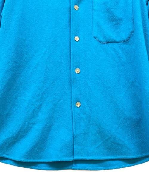 AURALEE（オーラリー）AURALEE (オーラリー) BRUSHED SUPER FINE WOOL FLANNEL SHIRT ブルー サイズ:3の古着・服飾アイテム