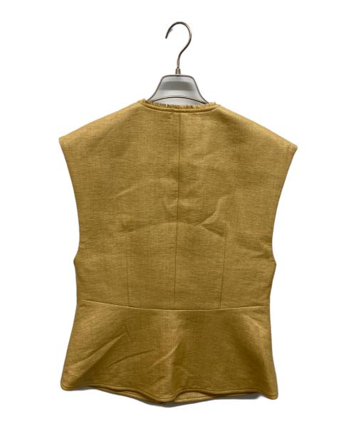 DES PRES（デ プレ）DES PRES (デ プレ) ナイロンコットンラフィア クルーネックジレ イエロー サイズ:Freeの古着・服飾アイテム