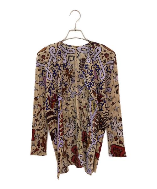 PLEATS PLEASE（プリーツプリーズ）PLEATS PLEASE (プリーツプリーズ) INTERPLANETARY Cardigan ベージュ サイズ:3の古着・服飾アイテム