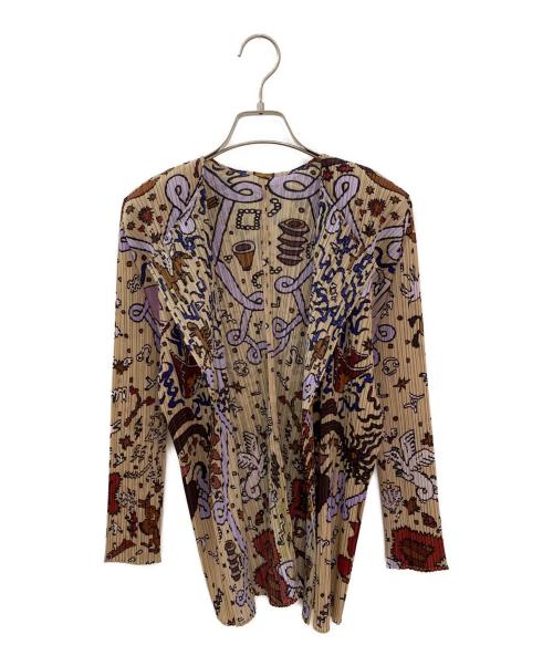 PLEATS PLEASE（プリーツプリーズ）PLEATS PLEASE (プリーツプリーズ) INTERPLANETARY Cardigan ベージュ サイズ:3の古着・服飾アイテム