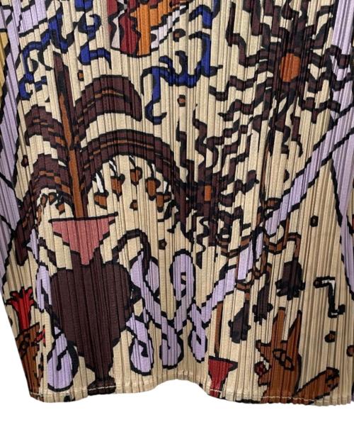 PLEATS PLEASE（プリーツプリーズ）PLEATS PLEASE (プリーツプリーズ) プリーツハイネックカットソー ベージュ サイズ:3の古着・服飾アイテム