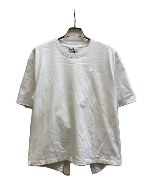 GANNI（ガニー）GANNI (ガニー) Heavy Cotton Drop Shoulder Open Back T-shirt ホワイト サイズ:XXSの古着・服飾アイテム