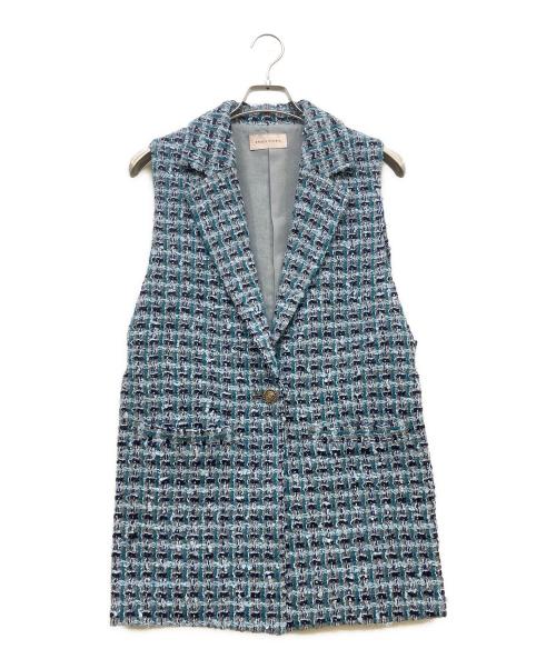 EPOCA STORIA（エポカ ストリア）EPOCA STORIA (エポカ ストリア) リングファンシーツィード ジレ ブルー サイズ:SIZE 40の古着・服飾アイテム