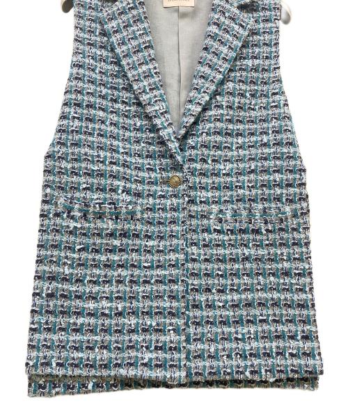 EPOCA STORIA（エポカ ストリア）EPOCA STORIA (エポカ ストリア) リングファンシーツィード ジレ ブルー サイズ:SIZE 40の古着・服飾アイテム