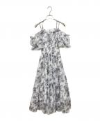 Snidelスナイデル）の古着「Sustainableオフショルギャザーワンピース」｜ネイビー