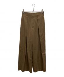 BABYLONE（バビロン）の古着「ギャバハイウエストタックパンツ」｜ブラウン