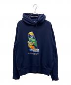POLO RALPH LAURENポロ・ラルフローレン）の古着「ポロベアプリントプルオーバーパーカー」｜ネイビー