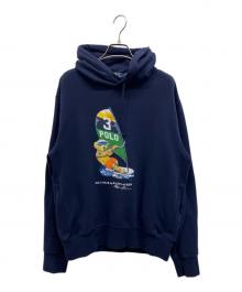 POLO RALPH LAUREN（ポロ・ラルフローレン）の古着「ポロベアプリントプルオーバーパーカー」｜ネイビー