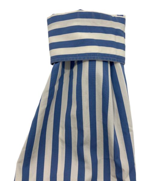 HEUGN（ユーゲン）HEUGN (ユーゲン) ストライプバンドカラーシャツ ブルー サイズ:3の古着・服飾アイテム