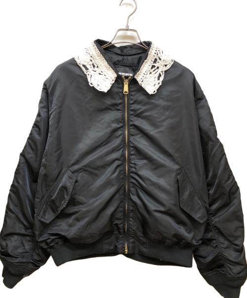 EENK（インク）EENK (インク) ALPHA (アルファ) LACE COLLAR MA-1 ブラック サイズ:Mの古着・服飾アイテム