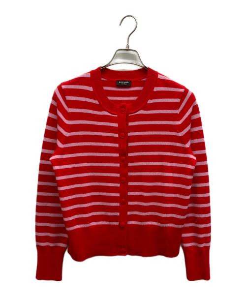 Kate Spade（ケイトスペード）Kate Spade (ケイトスペード) カシミヤカーディガン レッド×ピンク サイズ:Sの古着・服飾アイテム