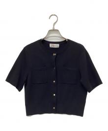 Apuweiser-riche×HELLO KITTY（アプワイザーリッシェ×ハローキティ）の古着「半袖ニットジャケット」｜ブラック