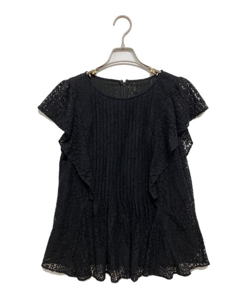 JUSGLITTY（ジャスグリッティー）JUSGLITTY (ジャスグリッティー) レースチュニックブラウス ブラック サイズ:2の古着・服飾アイテム