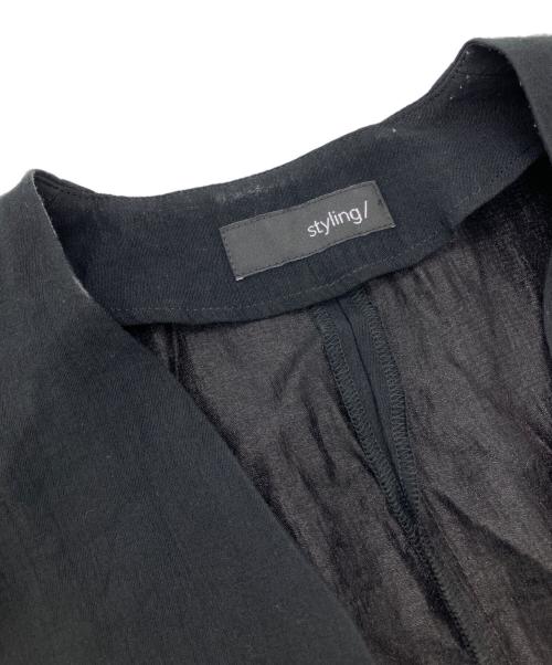 styling/（スタイリング）styling/ (スタイリング) バックサテンジレワンピース ブラック サイズ:1の古着・服飾アイテム