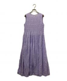ne quittez pas（ヌキテパ）の古着「Cotton Voile Shirring Sleeveless Dress」｜パープル