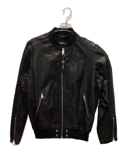 DIESEL（ディーゼル）DIESEL (ディーゼル) レザージャケット ブラック サイズ:Ｍの古着・服飾アイテム