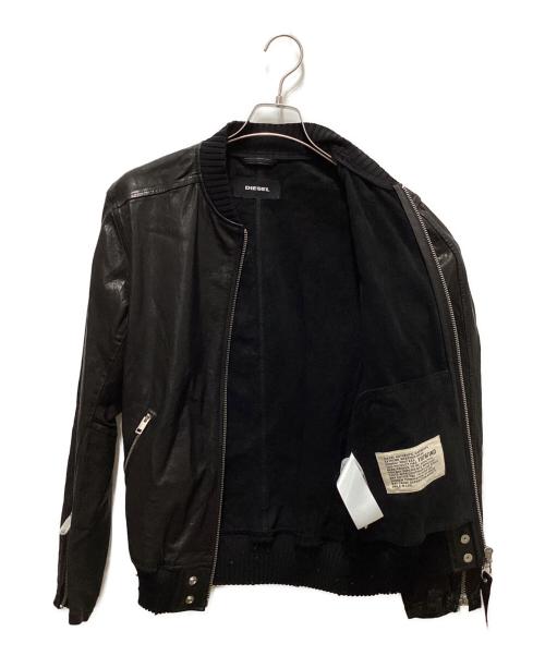 DIESEL（ディーゼル）DIESEL (ディーゼル) レザージャケット ブラック サイズ:Ｍの古着・服飾アイテム