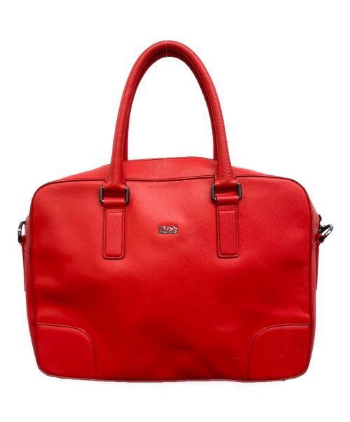 BOSS HUGO BOSS（ボス ヒューゴボス）BOSS HUGO BOSS (ボス ヒューゴボス) 2WAYレザーバッグ レッドの古着・服飾アイテム