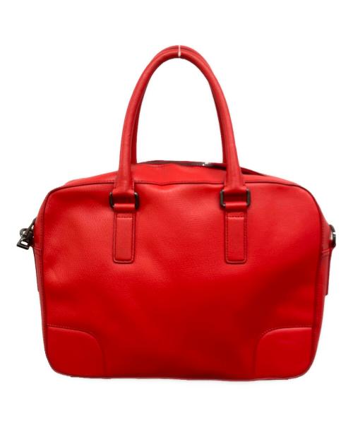 BOSS HUGO BOSS（ボス ヒューゴボス）BOSS HUGO BOSS (ボス ヒューゴボス) 2WAYレザーバッグ レッドの古着・服飾アイテム