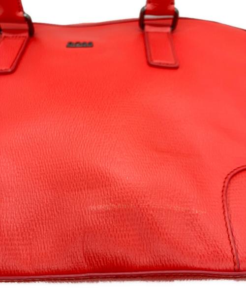 BOSS HUGO BOSS（ボス ヒューゴボス）BOSS HUGO BOSS (ボス ヒューゴボス) 2WAYレザーバッグ レッドの古着・服飾アイテム