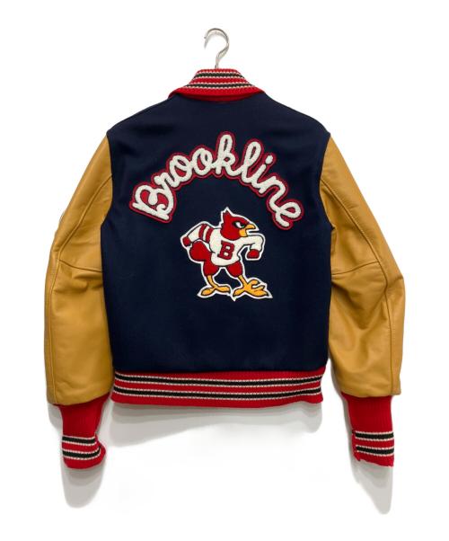 Champion（チャンピオン）Champion (チャンピオン) AWARD JACKET/アワードジャケット ネイビー×ブラウン サイズ:Sの古着・服飾アイテム