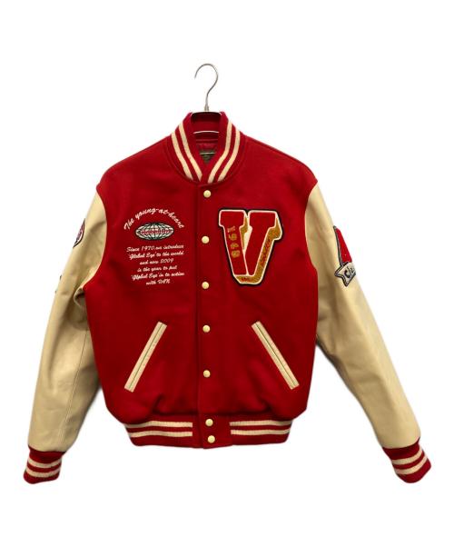 VAN（ヴァン）VAN (ヴァン) レザースリーブスタジャン レッド サイズ:Mの古着・服飾アイテム