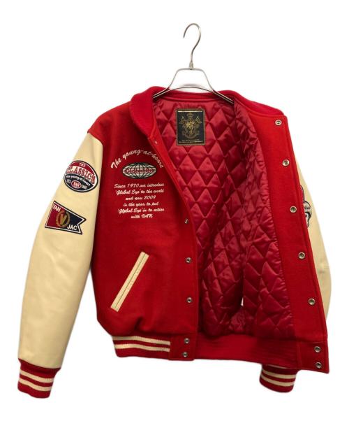 VAN（ヴァン）VAN (ヴァン) レザースリーブスタジャン レッド サイズ:Mの古着・服飾アイテム